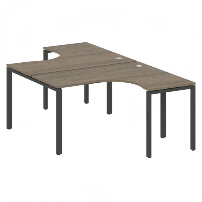 Metal System Рабочая станция криволинейная на П-образном м/к БП.РАС-СА-2.3 Вяз Благородный/Металл Ан