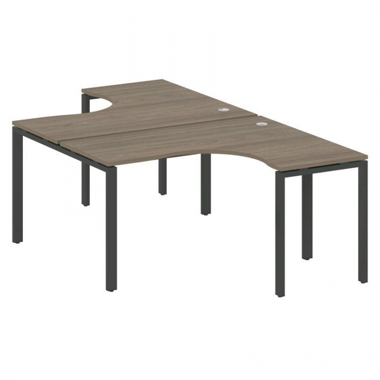 Metal System Рабочая станция криволинейная на П-образном м/к БП.РАС-СА-2.3 Вяз Благородный/Металл Ан