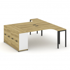 Concept Рабочая станция с опорным распаш. шкафом CN.DSA-210 B Дуб Винченцо/Белый Бриллиант/Металл Че