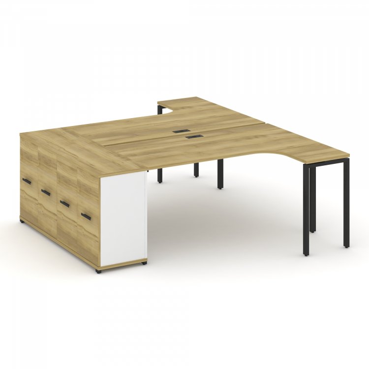 Concept Рабочая станция с опорным распаш. шкафом CN.DSA-210 B Дуб Винченцо/Белый Бриллиант/Металл Че