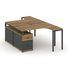 Concept Рабочая станция с двойной опорной тумбой CN.DSA-304 A Сандал Янтарный/Антрацит/Металл Антрац