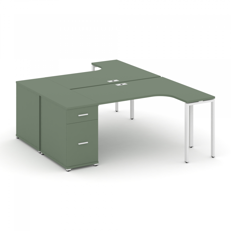 Concept Рабочая станция CN.DSA-403 W Кобо/Металл Белый 1800*1180*750