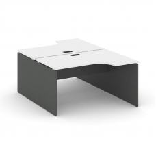 Style Project Рабочая станция эргоном. SN-D.DRPA-011 Белый/Антрацит/Черная Заглушка 1380*1432/1992*7