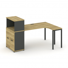 Concept Стол эргономичный с опорным распаш. шкафом с надставкой низ. CN.SA-213(R) A Дуб Винченцо/Ан