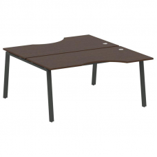 Metal System Рабочая станция криволинейная на А-образном м/к БА.РАС-СА-2.1 Венге Цаво/Металл Антраци