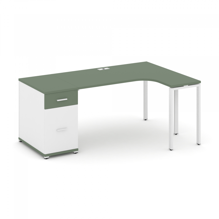 Concept Стол эргономичный CN.SA-404(R) W Кобо/Белый Бриллиант/Металл Белый 2000*1180*750