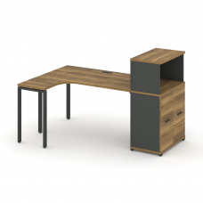 Concept Стол эргономичный с опорным распаш. шкафом с надставкой низ. CN.SA-213(L) A Сандал Янтарный