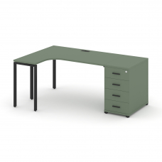 Concept Стол эргономичный CN.SA-402(L) B Кобо/Металл Черный 2000*1180*750