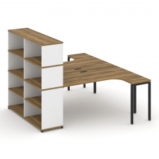 Concept Рабочая станция с опорным стеллажом с надставкой выс. CN.DSA-208 Сандал Янтарный/Белый Брилл