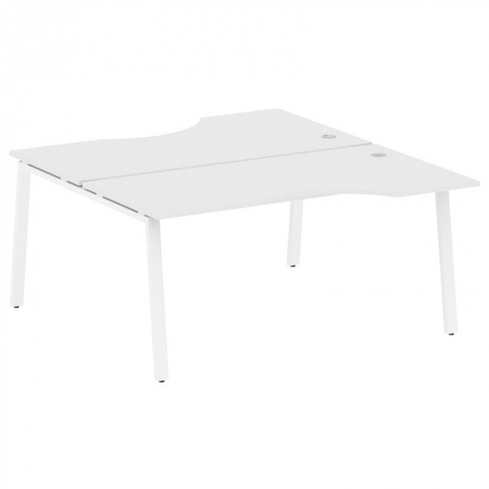 Metal System Рабочая станция криволинейная на А-образном м/к БА.РАС-СА-2.1 Белый/Металл Белый 1600*1