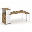 Concept Стол эргономичный с опорным распаш. шкафом с надставкой низ. CN.SA-214(R) W Сандал Янтарный