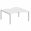 Metal System Quattro Рабочая станция криволинейная на П-образном м/к 50БП.РАС-СА-2.1 Белый/Металл Се