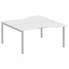Metal System Quattro Рабочая станция криволинейная на П-образном м/к 50БП.РАС-СА-2.1 Белый/Металл Се