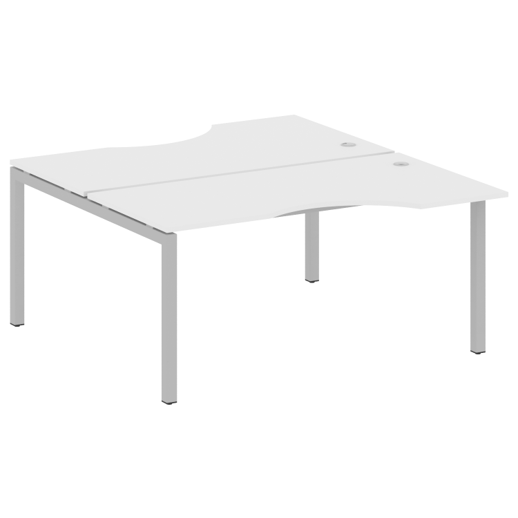Metal System Quattro Рабочая станция криволинейная на П-образном м/к 50БП.РАС-СА-2.1 Белый/Металл Се