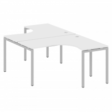 Metal System Quattro Рабочая станция криволинейная на П-образном м/к 40БП.РАС-СА-2.3 Белый/Металл Се