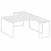 Metal System Quattro Рабочая станция криволинейная на О-образном м/к 50БО.РАС-СА-2.4 Белый/Металл Бе