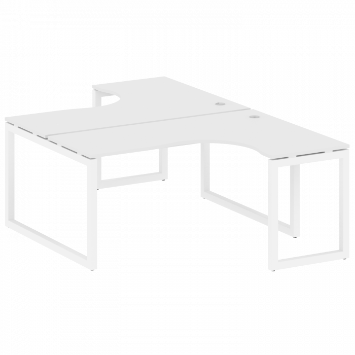 Metal System Quattro Рабочая станция криволинейная на О-образном м/к 50БО.РАС-СА-2.4 Белый/Металл Бе