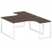 Metal System Рабочая станция криволинейная на О-образном м/к БО.РАС-СА-2.4 Венге Цаво/Металл Белый 1