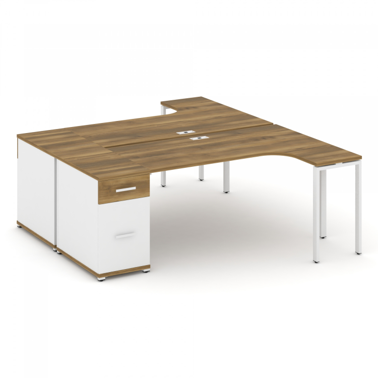 Concept Рабочая станция CN.DSA-404 W Сандал Янтарный/Белый Бриллиант/Металл Белый 2000*1180*750