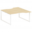 Metal System Рабочая станция криволинейная на О-образном м/к БО.РАС-СА-2.1 Акация Лорка/Металл Белый