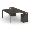 Concept Рабочая станция с 2 опорными тумбами CN.DSA-307 A Дуб Мали/Антрацит/Металл Антрацит 1380*240