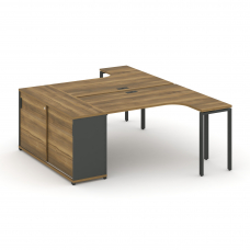 Concept Рабочая станция с опорным шкафом-купе CN.DSA-218 A Сандал Янтарный/Антрацит/Металл Антрацит
