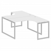 Metal System Quattro Рабочая станция криволинейная на О-образном м/к 40БО.РАС-СА-2.3 Белый/Металл Се