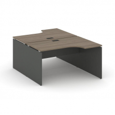 Style Project Рабочая станция эргоном. SN-D.DRPA-001 Вяз Благородный/Антрацит/Черная Заглушка 1380*1