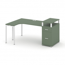 Concept Стол эргономичный CN.SA-407(L) W Кобо/Металл Белый 1800*1180*917