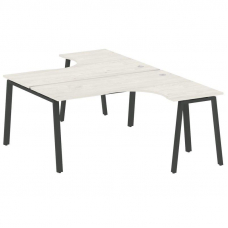 Metal System Рабочая станция криволинейная на А-образном м/к БА.РАС-СА-2.4 Дуб Наварра/Металл Антрац