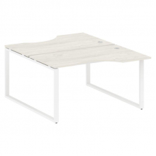 Metal System Рабочая станция криволинейная на О-образном м/к БО.РАС-СА-2.2 Дуб Наварра/Металл Белый