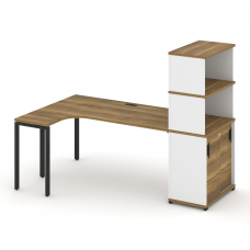 Concept Стол эргономичный с опорным шкафом-купе с надставкой выс. CN.SA-222(L) B Сандал Янтарный/Бе