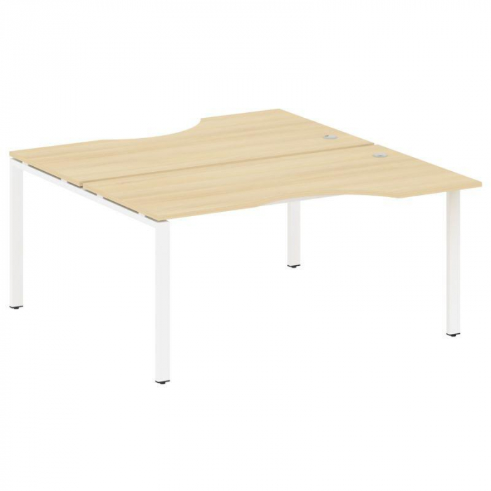 Metal System Рабочая станция криволинейная на П-образном м/к БП.РАС-СА-2.1 Акация Лорка/Металл Белый