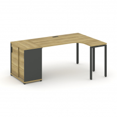 Concept Стол эргономичный с опорным шкафом-купе CN.SA-218(R) A Дуб Винченцо/Антрацит/Металл Антраци