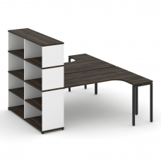 Concept Рабочая станция с опорным стеллажом с надставкой выс. CN.DSA-208 Дуб Мали/Белый Бриллиант/Ме