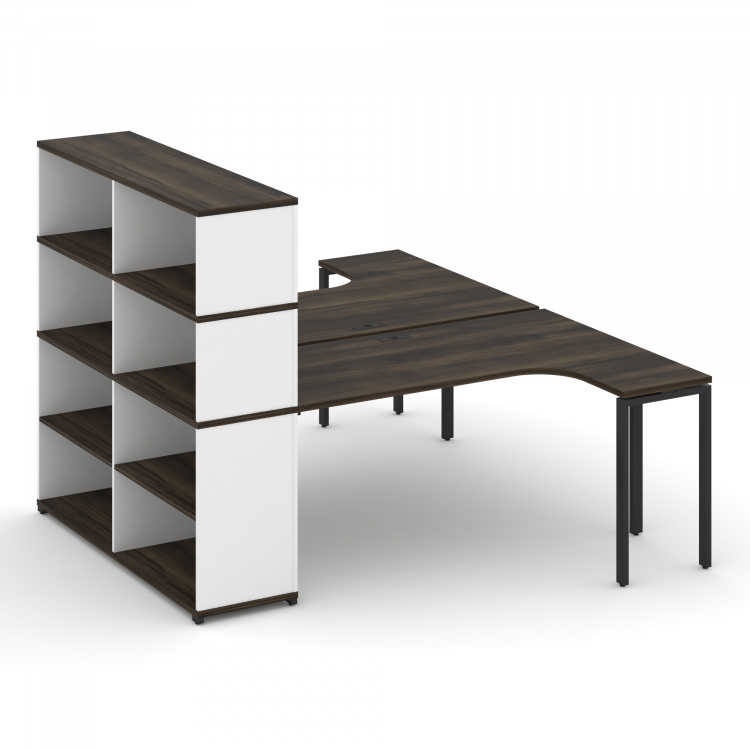 Concept Рабочая станция с опорным стеллажом с надставкой выс. CN.DSA-208 Дуб Мали/Белый Бриллиант/Ме