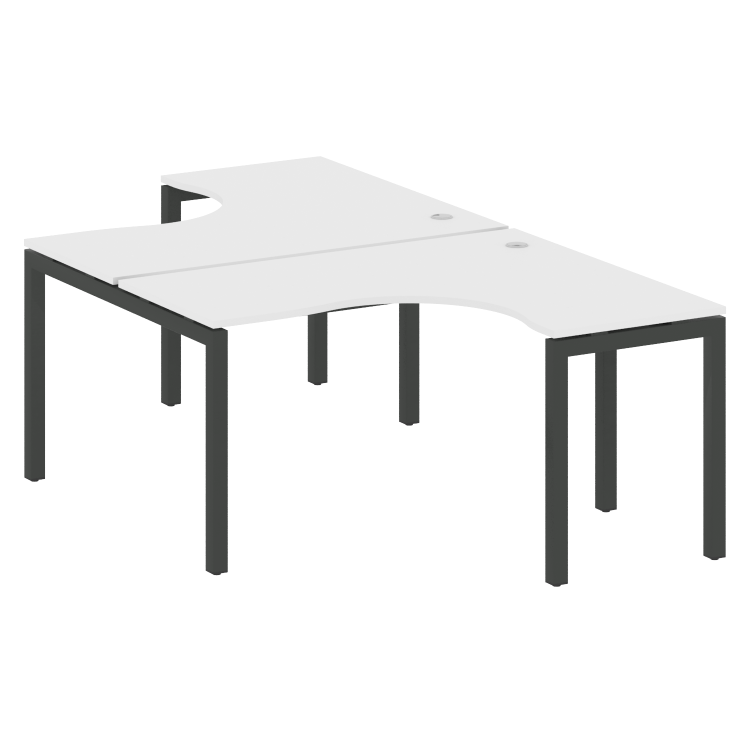 Metal System Quattro Рабочая станция криволинейная на П-образном м/к 50БП.РАС-СА-2.3 Белый/Металл Ан