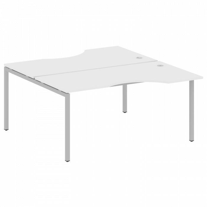 Metal System Quattro Рабочая станция криволинейная на П-образном м/к 40БП.РАС-СА-2.1 Белый/Металл Се