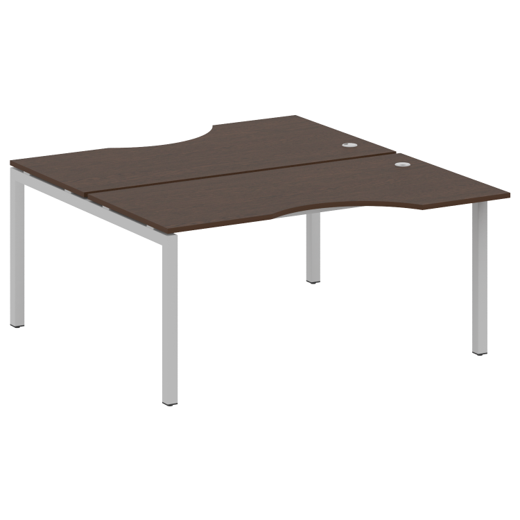 Metal System Quattro Рабочая станция криволинейная на П-образном м/к 50БП.РАС-СА-2.1 Венге Цаво/Мета