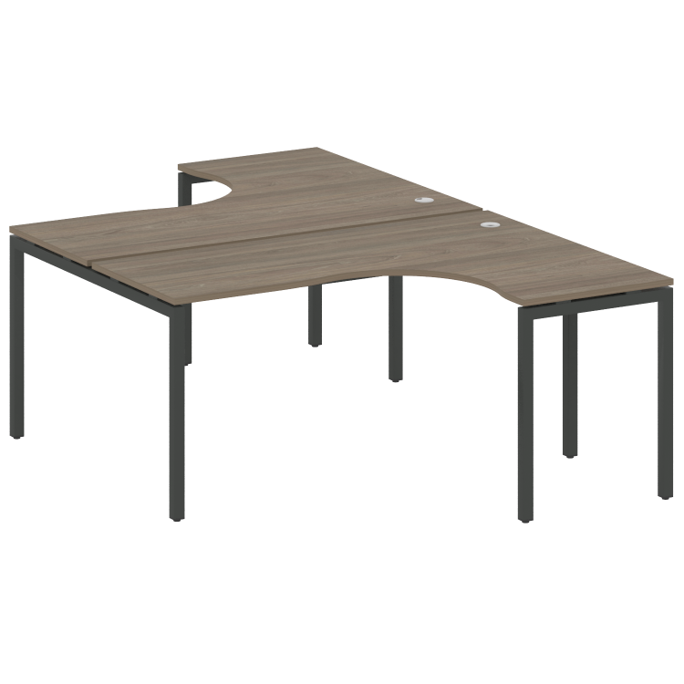 Metal System Quattro Рабочая станция криволинейная на П-образном м/к 40БП.РАС-СА-2.4 Вяз Благородный