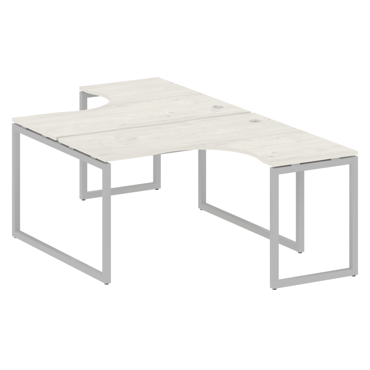 Metal System Quattro Рабочая станция криволинейная на О-образном м/к 40БО.РАС-СА-2.3 Дуб Наварра/Мет