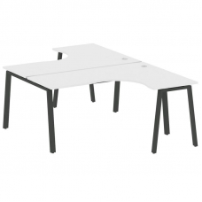 Metal System Рабочая станция криволинейная на А-образном м/к БА.РАС-СА-2.4 Белый/Металл Антрацит 160
