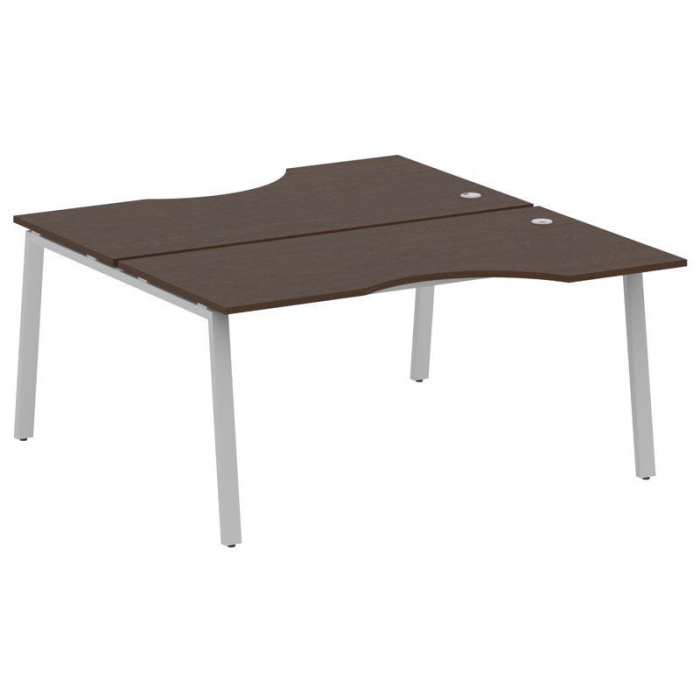 Metal System Рабочая станция криволинейная на А-образном м/к БА.РАС-СА-2.1 Венге Цаво/Металл Серый 1