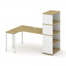 Concept Стол эргономичный с опорным стеллажом с надставкой выс. CN.SA-207(L) Дуб Винченцо/Белый Брил