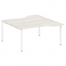 Metal System Рабочая станция криволинейная на П-образном м/к БП.РАС-СА-2.1 Дуб Наварра/Металл Белый