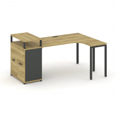 Concept Стол эргономичный с опорным распаш. шкафом с верх. горизонтом CN.SA-212(R) A Дуб Винченцо/Ан