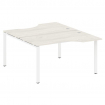 Metal System Рабочая станция криволинейная на П-образном м/к БП.РАС-СА-2.2 Дуб Наварра/Металл Белый