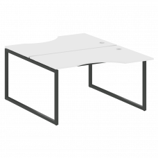 Metal System Quattro Рабочая станция криволинейная на О-образном м/к 40БО.РАС-СА-2.2 Белый/Металл Ан