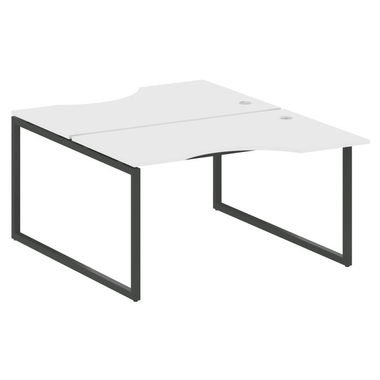 Metal System Quattro Рабочая станция криволинейная на О-образном м/к 40БО.РАС-СА-2.2 Белый/Металл Ан