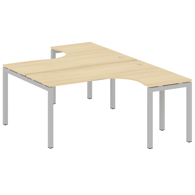 Metal System Quattro Рабочая станция криволинейная на П-образном м/к 50БП.РАС-СА-2.4 Акация Лорка/Ме